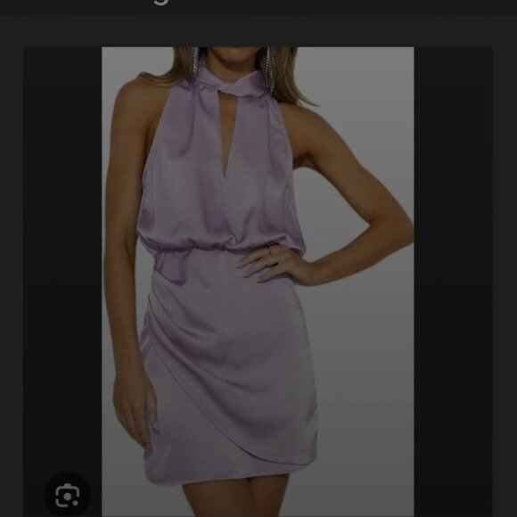 💥3/$30💥 NWOT Acelitt Sleeveless halter cut satin dress - Picture 1 of 3